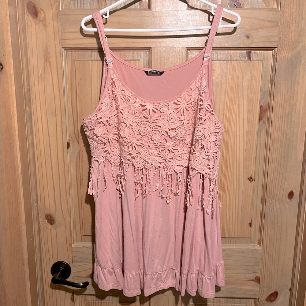 Pale Pink Lace Baby Doll Tank